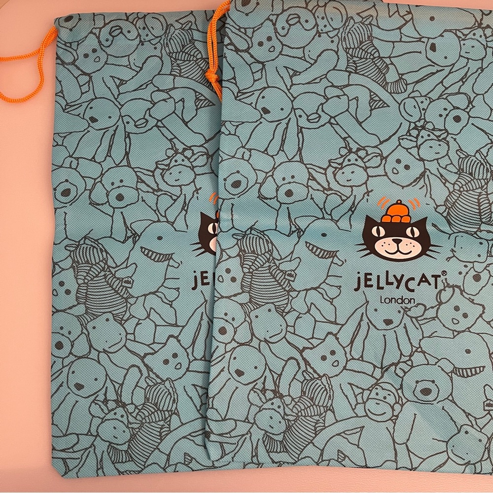 Jellycat London Dust Bag Sack Drawstring Gift Bag 15.5" x 11" Medium set of 2 - Picture 3 of 7